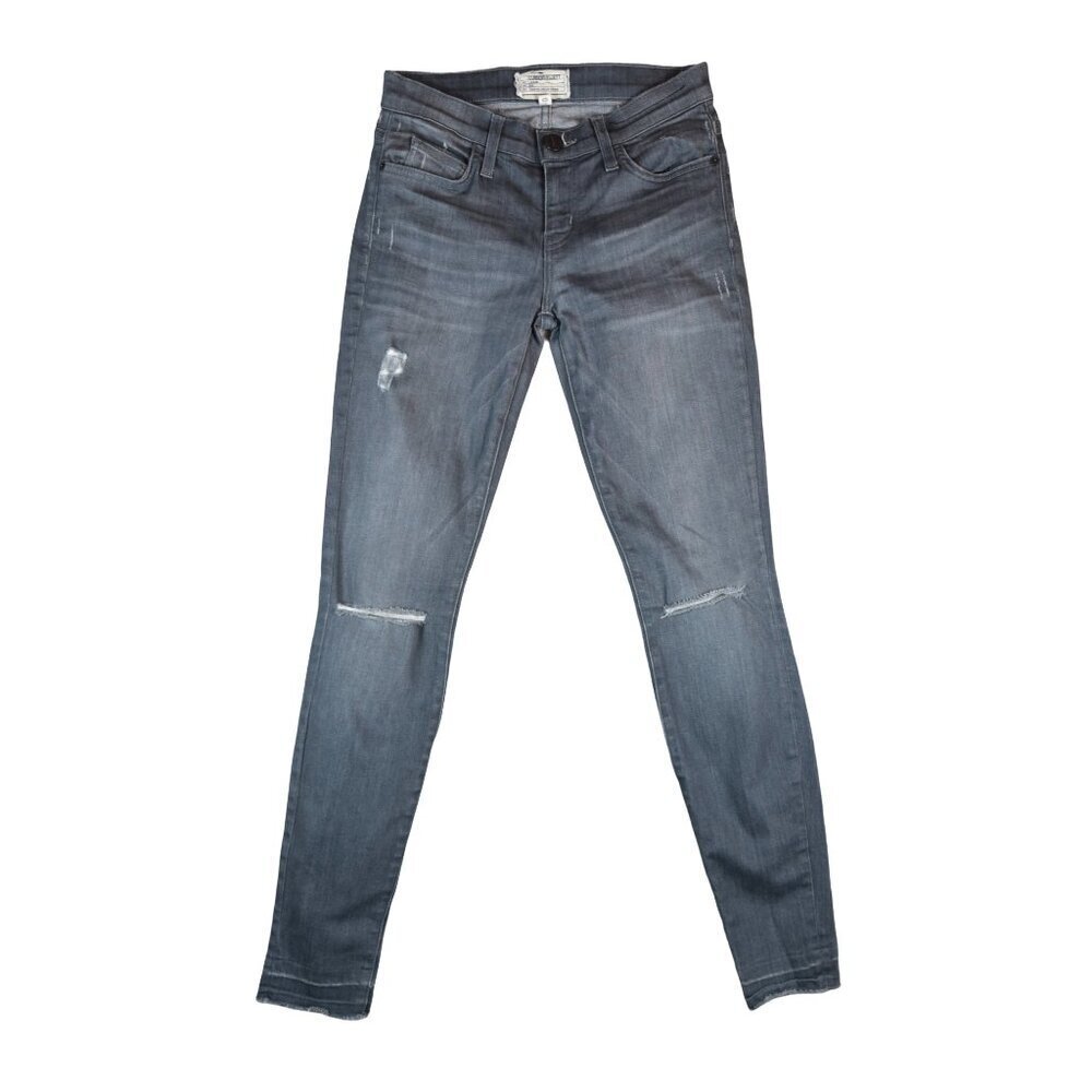 Current Elliott Women's Distressed Skinny Jeans Size 24 Gray Mid-Rise Denim Pant